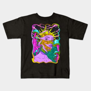 Metamorphosis - Trippy Sci Fi Portrait Kids T-Shirt